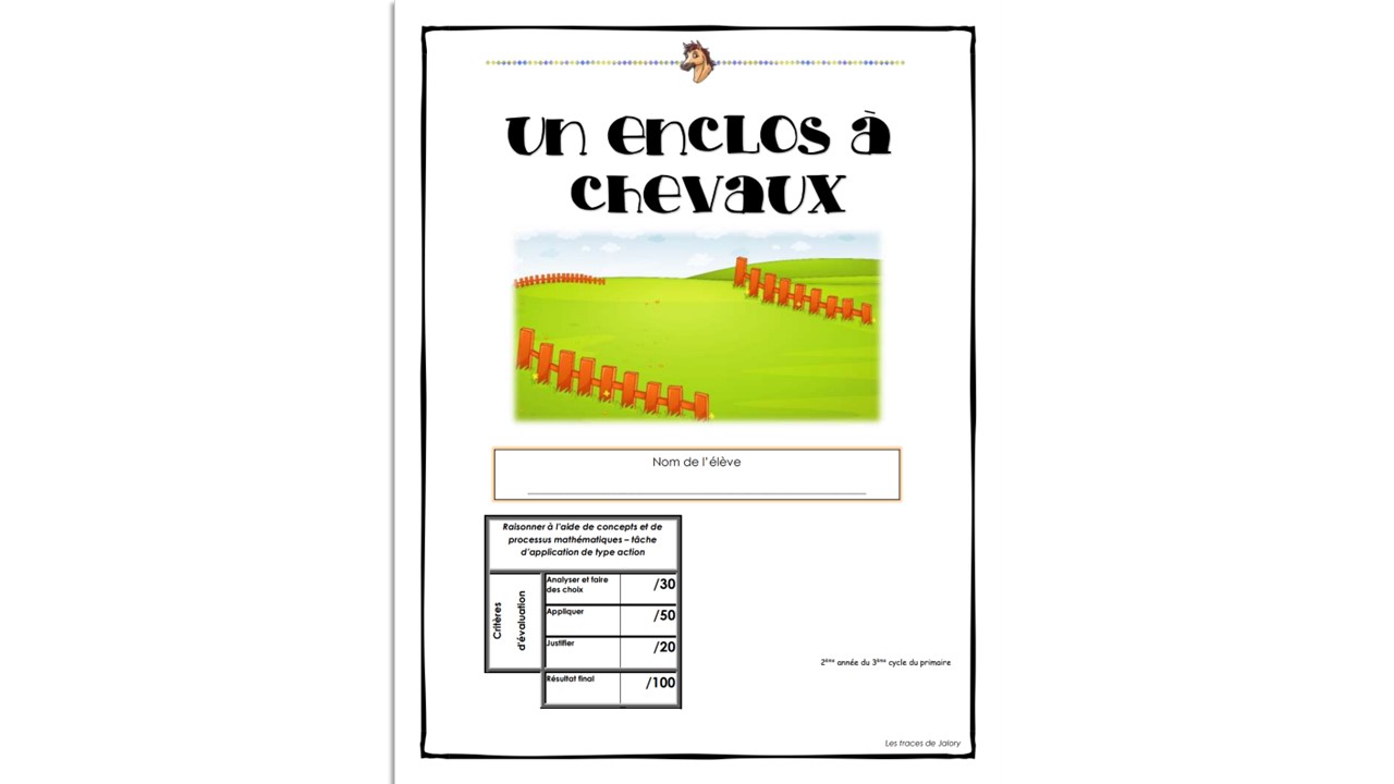 Enclos à chevaux 6e année