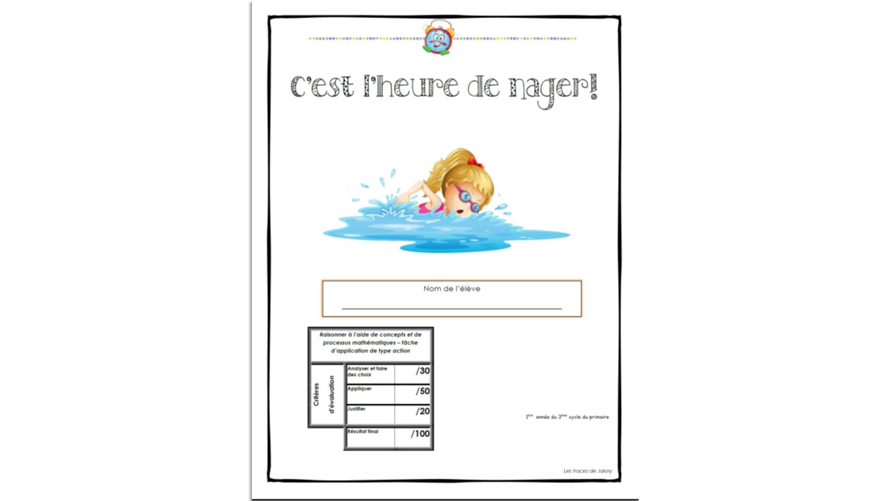 C'est l'heure de nager! 5e année