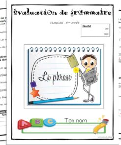 Alternative view of Évaluation la phrase 6e année