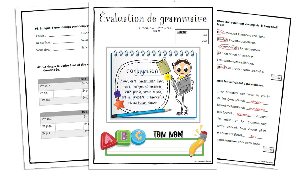 Conjugaison de verbes au présent de l'indicatif, à l'imparfait et au futur simple (version A) – Image 2