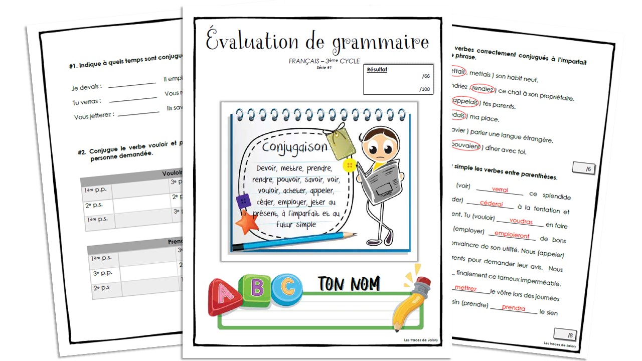 Conjugaison de verbes au présent de l'indicatif, à l'imparfait et au futur simple (version B) – Image 2